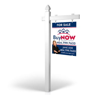 5' Easy Arm Post with 24"x30" Two-Sided Hanging Panels:Styrene,Reflective,Aluminum for SHOP GENERICS