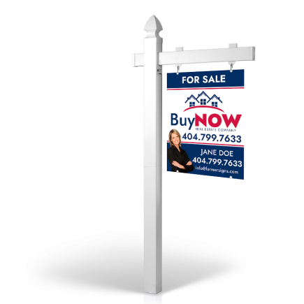 5' Easy Arm Post with 24"x30" Two-Sided Hanging Panels:Styrene,Reflective,Aluminum for SHOP GENERICS
