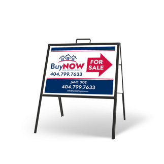 24" X 18" FOLDING "A" FRAME W/ TWO 24"X18" STYRENE CUSTOM PRINTED INSERTS