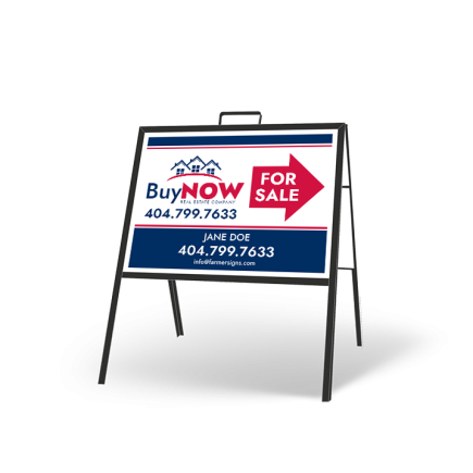 24" X 18" FOLDING "A" FRAME W/ TWO 24"X18" STYRENE CUSTOM PRINTED INSERTS
